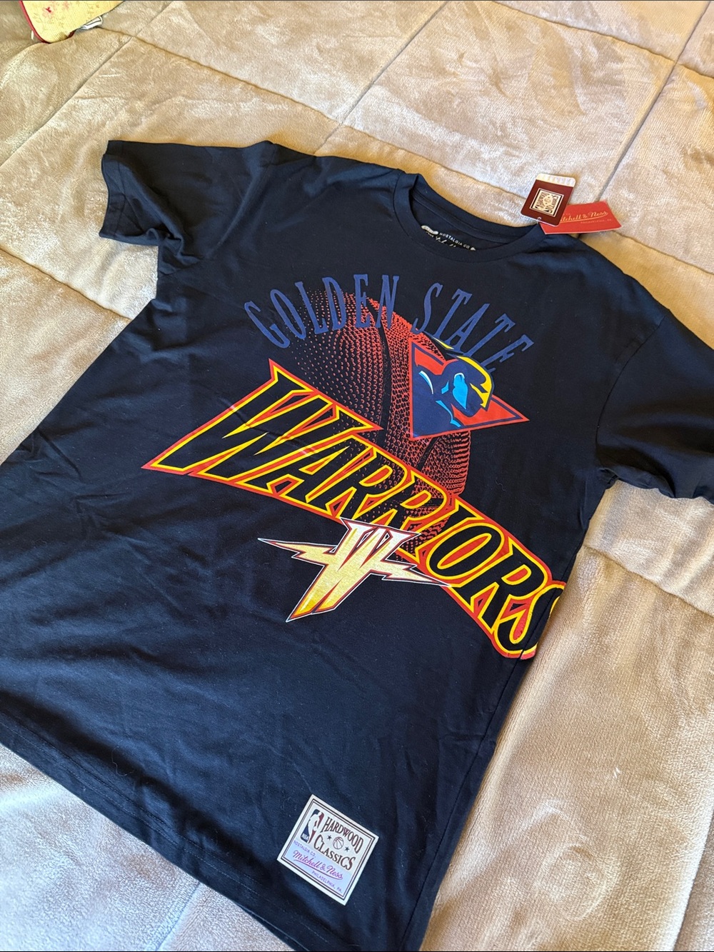 Mitchell & Ness Golden State Warriors Graphic Tee with Red & Yellow Accents
